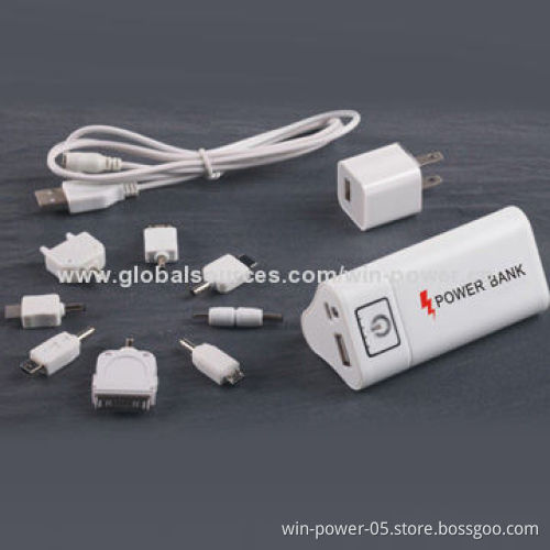 Emergency Mobile Phone Chargers with 5V DC, 1.0A Input, Customized Logos and Capacity Welcomed